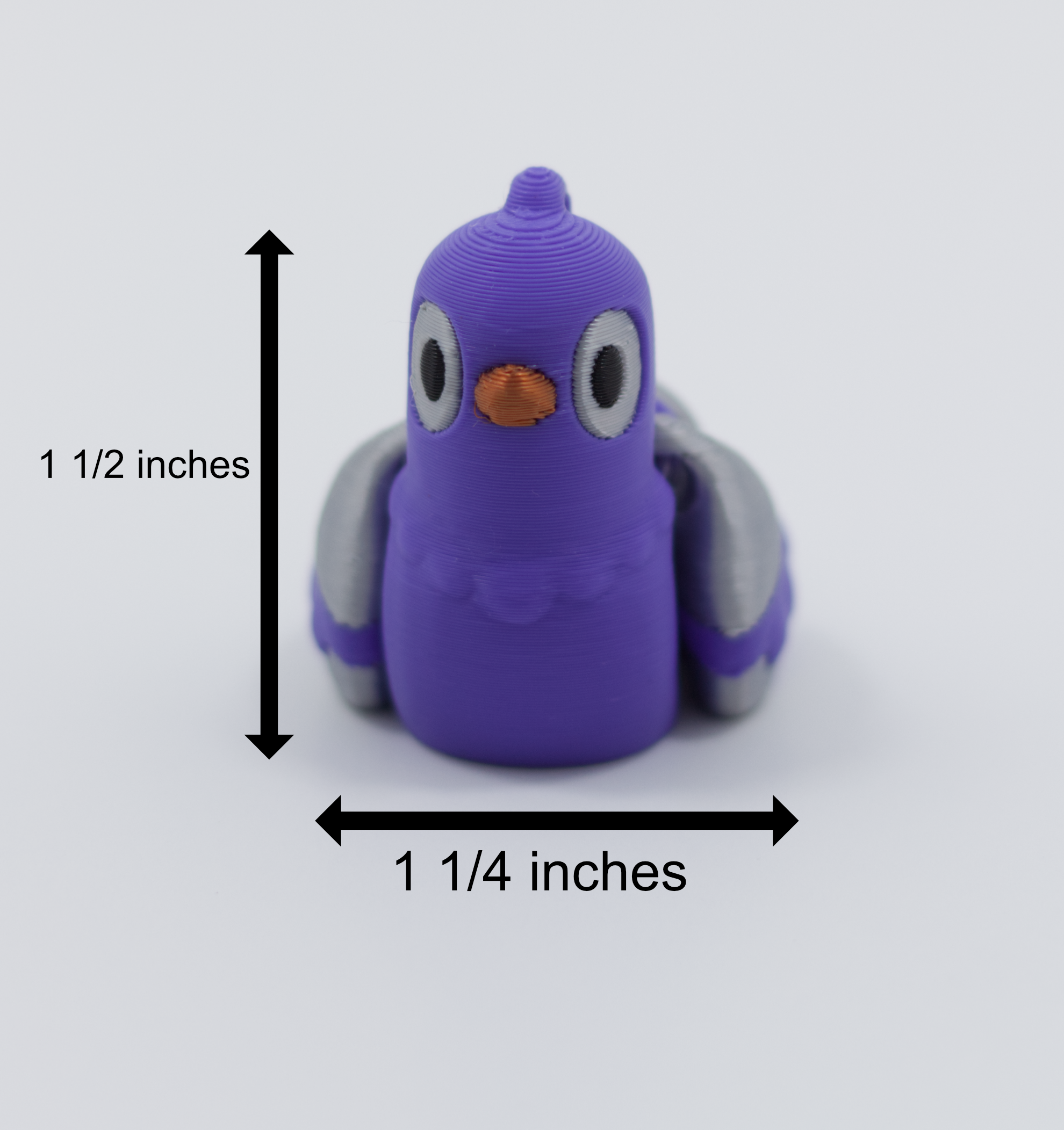 Pigeon 3D Printed Pla Keychain