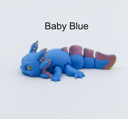 Baby Axolotl Articulated Color 3D printed Pla