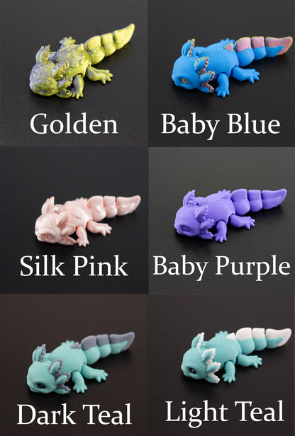 Baby Axolotl Articulated Color 3D printed Pla